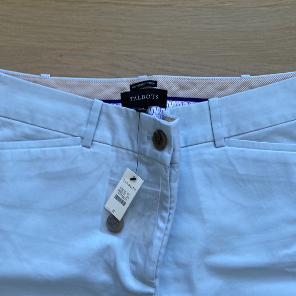 *NWT* Talbots Light Blue Cropped Women's Chino Pants - Picture 4 of 5